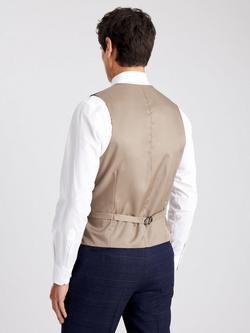 Moss Tailored Fit Check Waistcoat, Navy/Black - view 2, Navy/Black