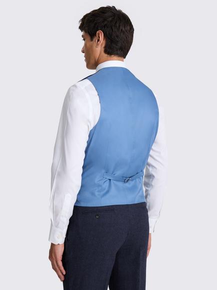 Moss Tailored Fit Herringbone Suit Waistcoat - view 2, Ink