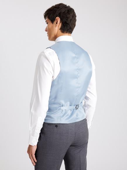 Moss Tailored Fit Twill Suit Waistcoat - view 2, Grey