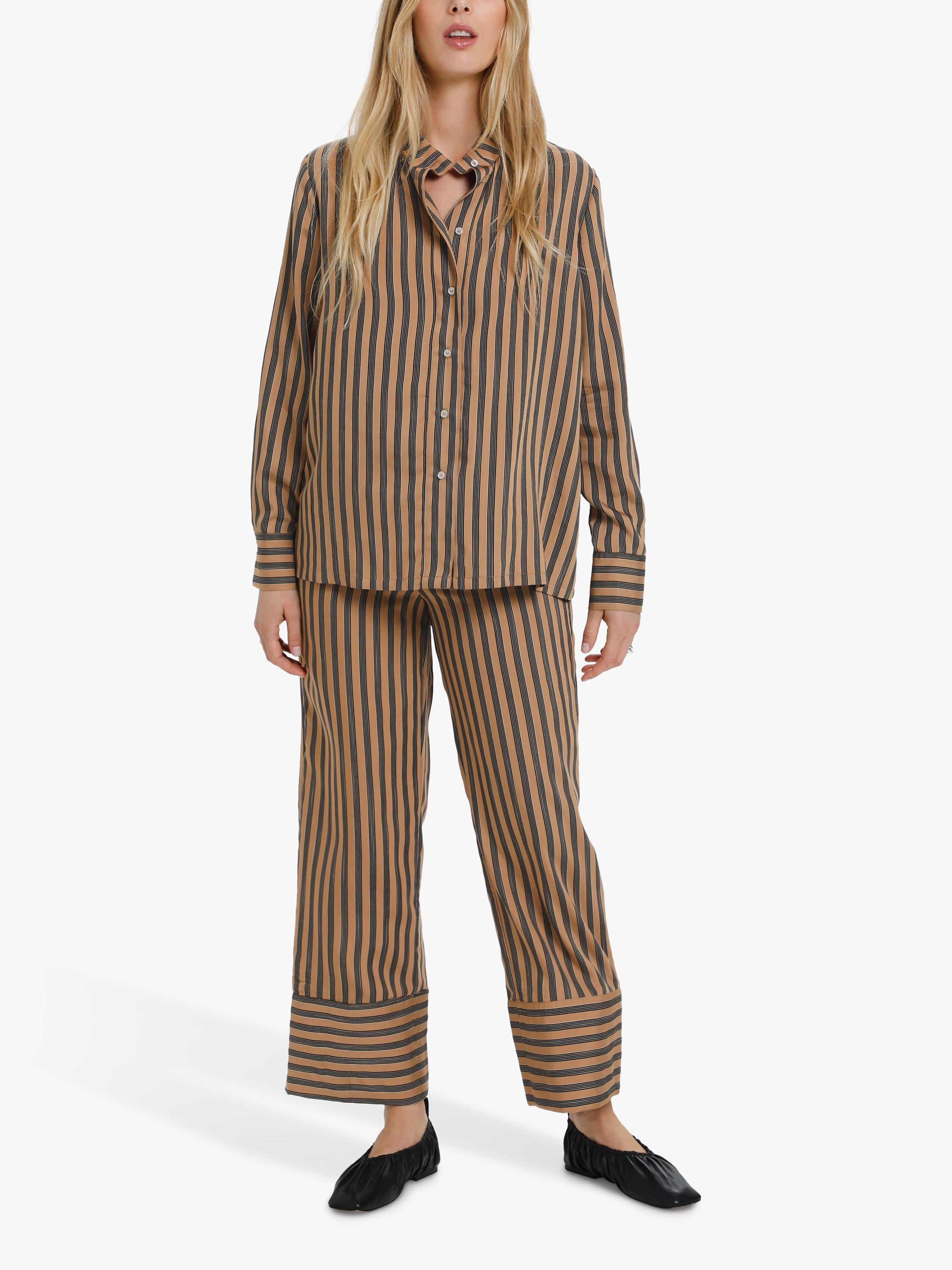 Soaked In Luxury Christie Stripe Ankle Trousers, Tiger's Eye