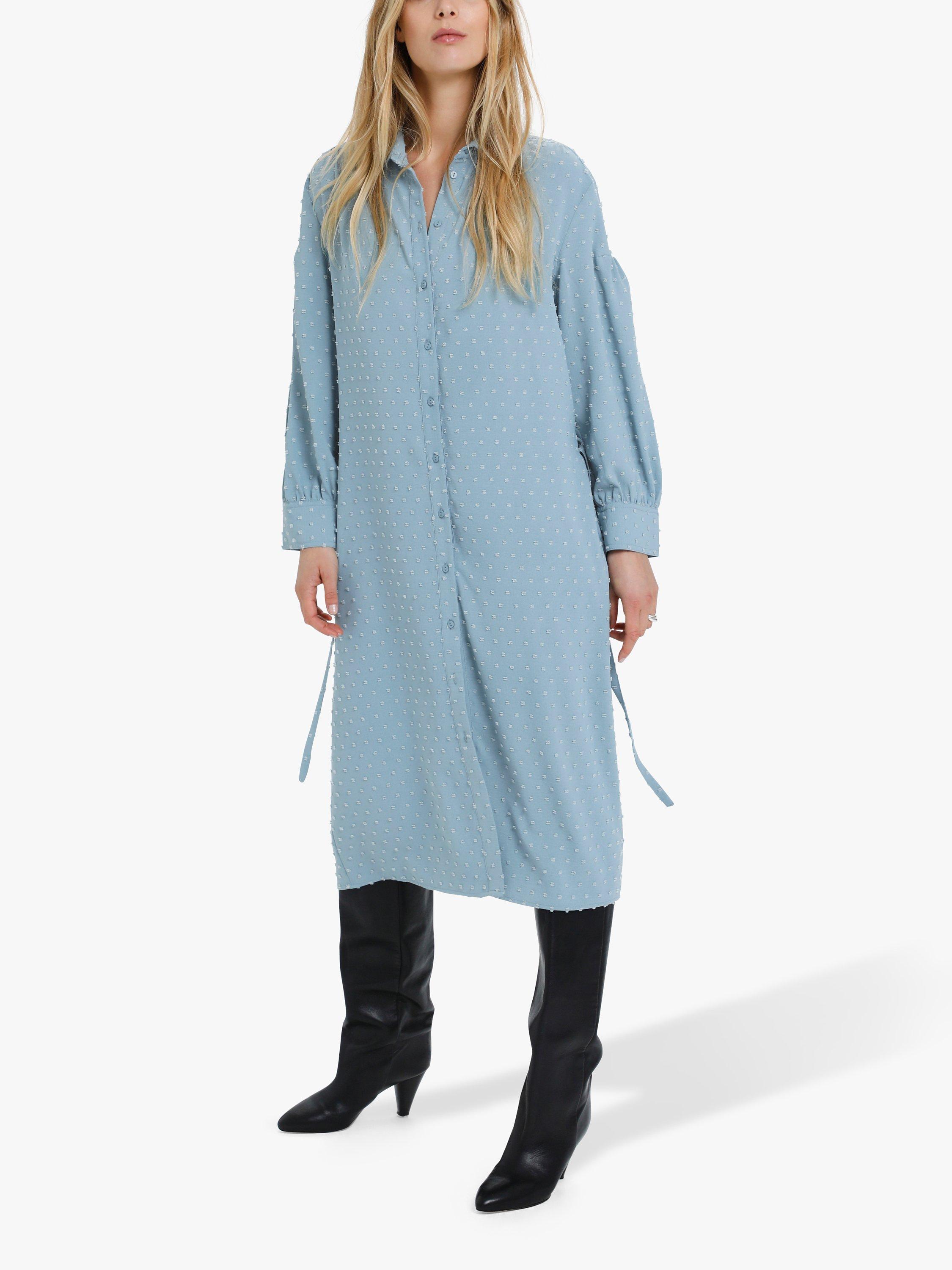 Soaked In Luxury Mianna Textured Midi Shirt Dress, Citadel