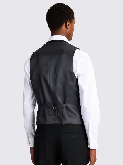 Moss Slim Fit Stretch Suit Waistcoat - view 2, Black