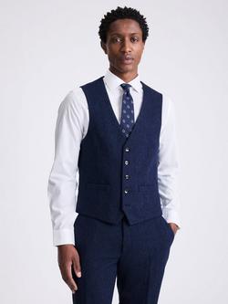 Moss Slim Fit Donegal Waistcoat, Blue