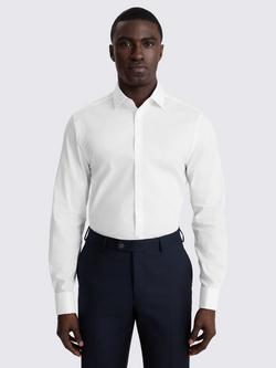Moss Slim Double Cuff Stretch Shirt, White