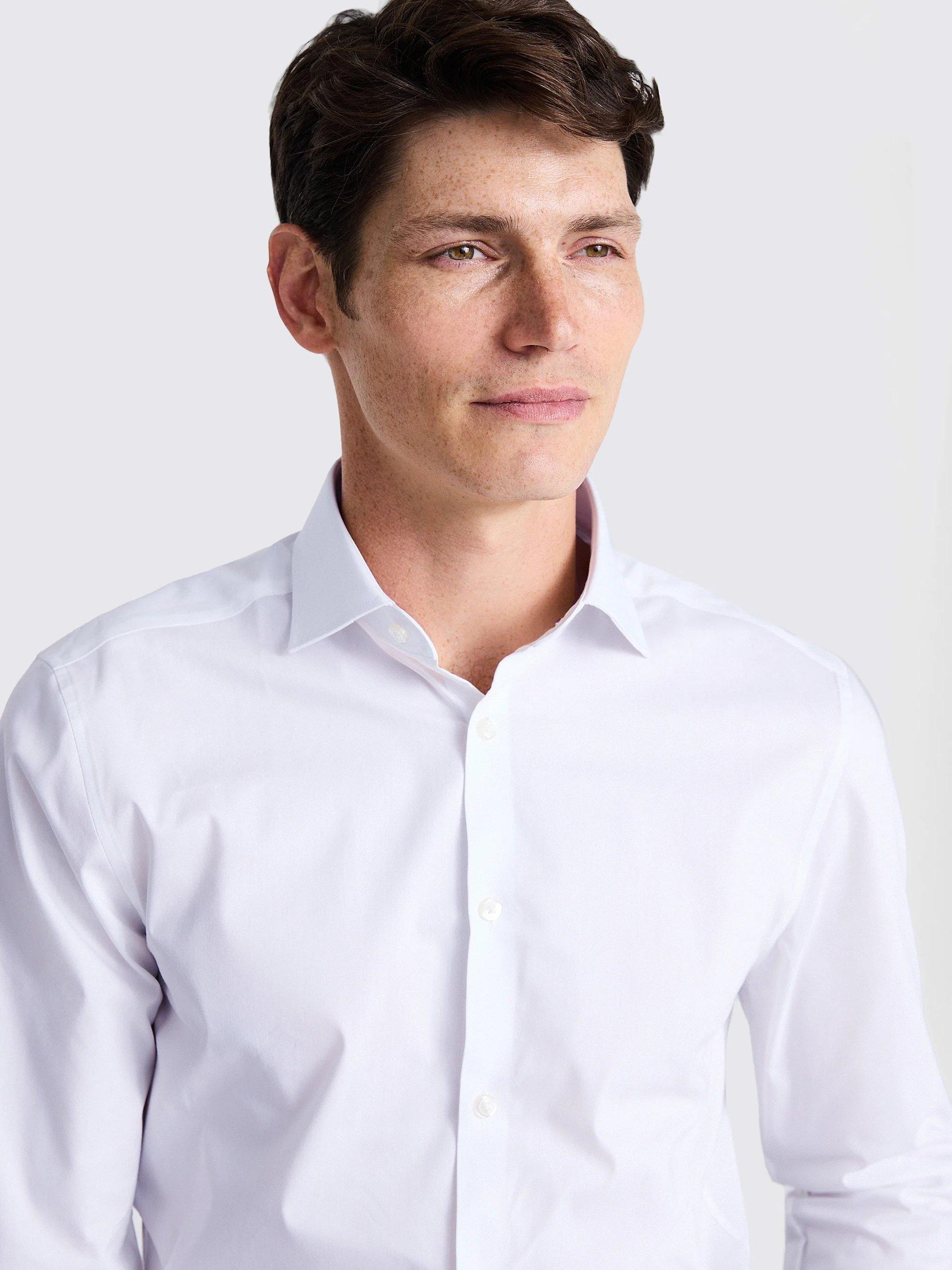 Product image 2 of 4, which shows Moss Slim Stretch Shirt, White, 15