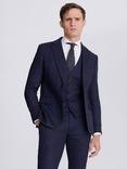 Moss Slim Fit Twisted Wool Blend Jacket, Blue