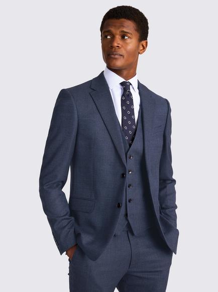 Moss Slim Fit Wool Blend Twisted Suit Jacket, Blue, Blue