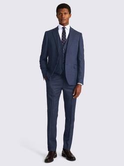 Moss Slim Fit Twisted Suit Jacket, Blue - view 2, Blue
