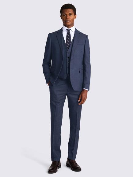 Moss Slim Fit Wool Blend Twisted Suit Jacket, Blue - view 2, Blue