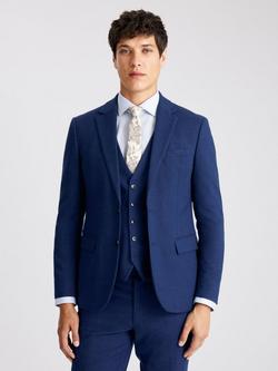 Moss Slim Fit Slub Suit Jacket, Blue, Blue