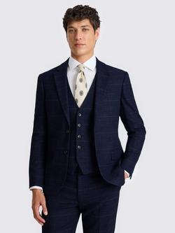 Moss Slim Fit Check Suit Jacket, Navy/Black, Navy/Black
