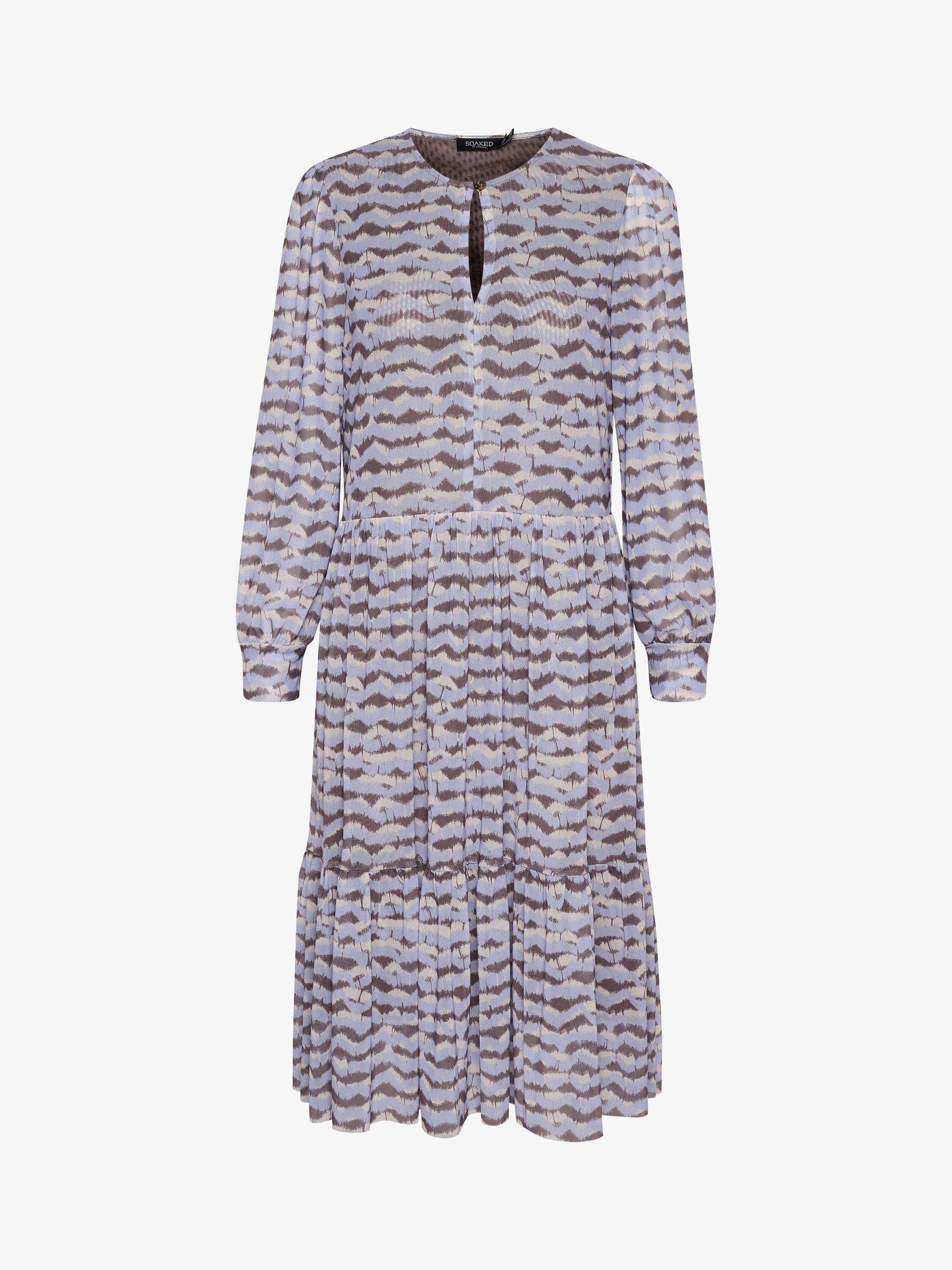 Soaked In Luxury Poppie Abstract Print Midi Dress, Cosmic Sky