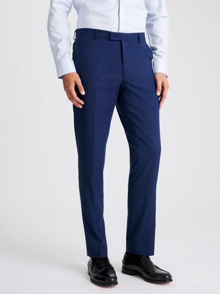 Moss Slim Fit Slub Suit Trousers, Blue