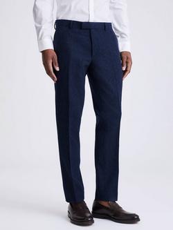 Moss Slim Fit Donegal Trousers, Blue