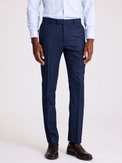 Moss Slim Fit Twisted Trousers, Blue, Blue
