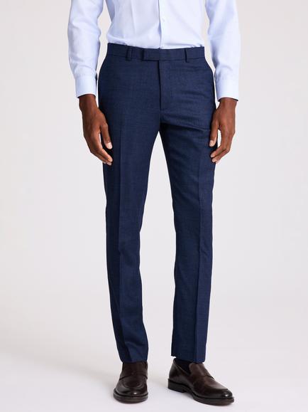Moss Slim Fit Wool Blend Twisted Suit Trousers, Blue, Blue