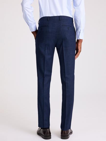 Moss Slim Fit Wool Blend Twisted Suit Trousers, Blue - view 2, Blue