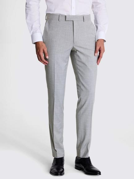 Moss Slim Fit Stretch Suit Trousers, Grey