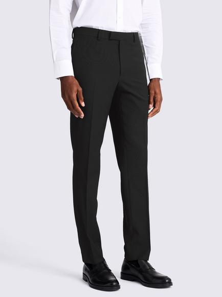 Moss Slim Fit Stretch Suit Trousers, Black