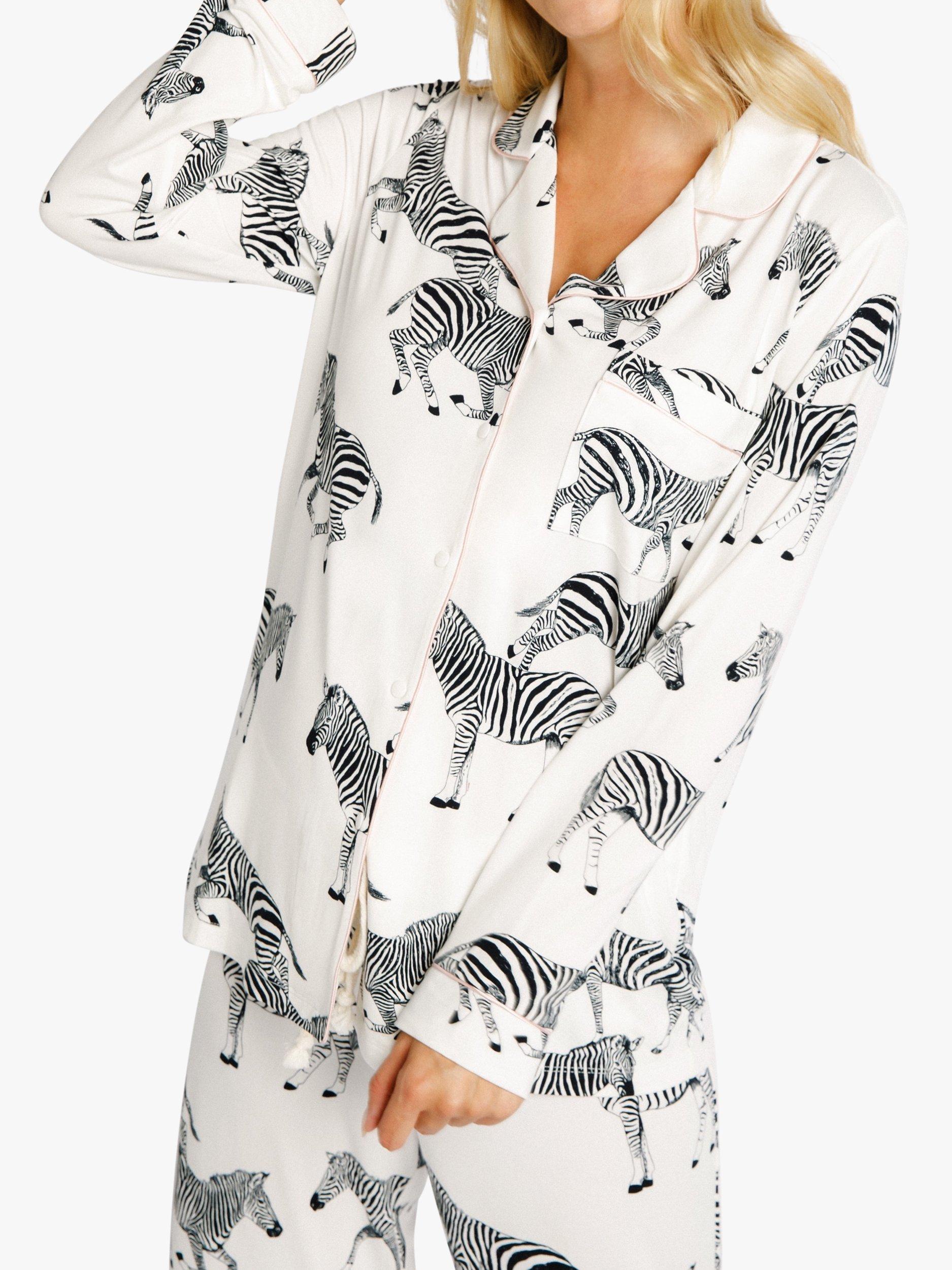 Chelsea Peers Zebra Maternity Pyjama Set, Cream