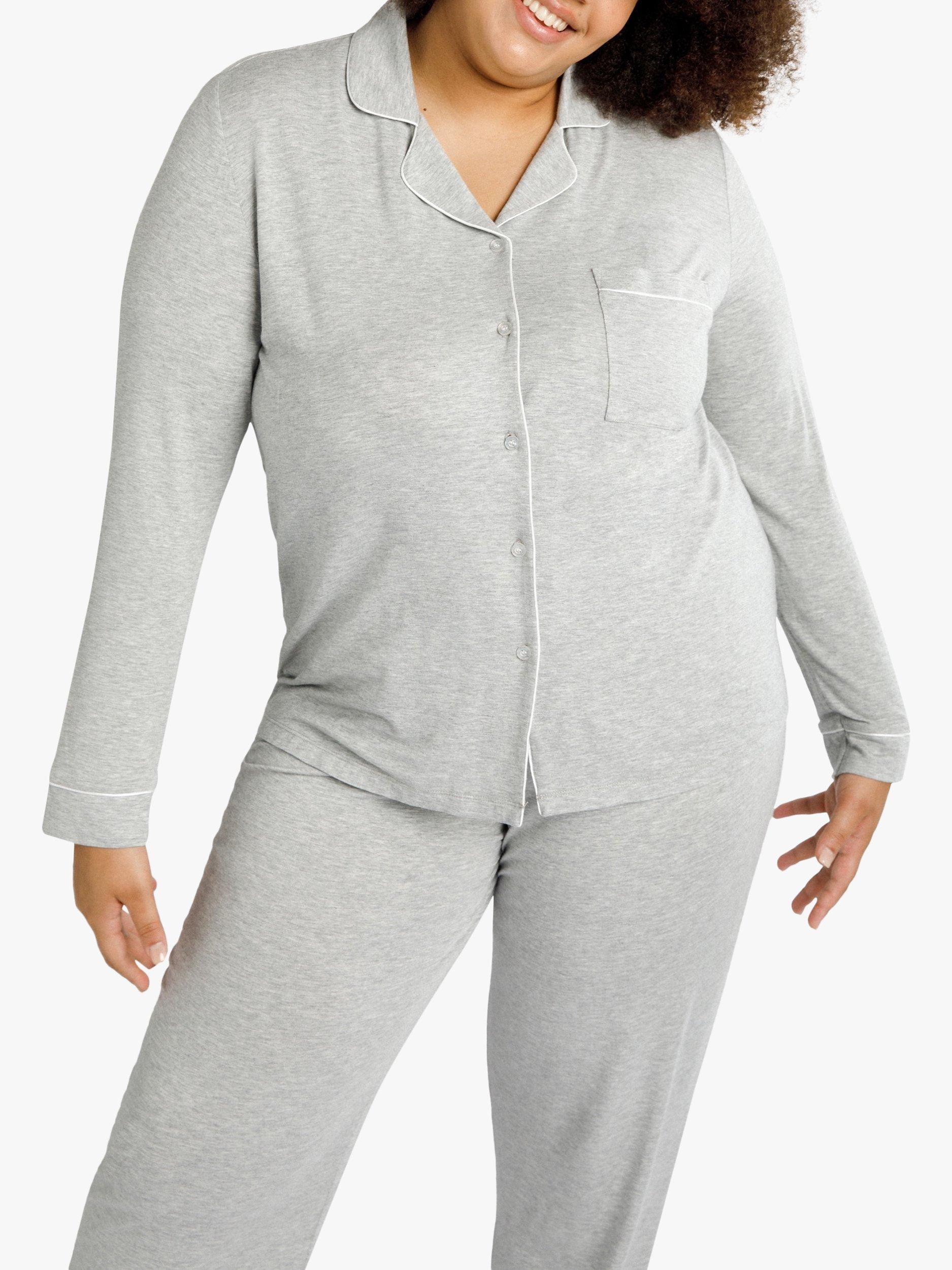 Chelsea Peers Curve Button Up Pyjama Set, Grey