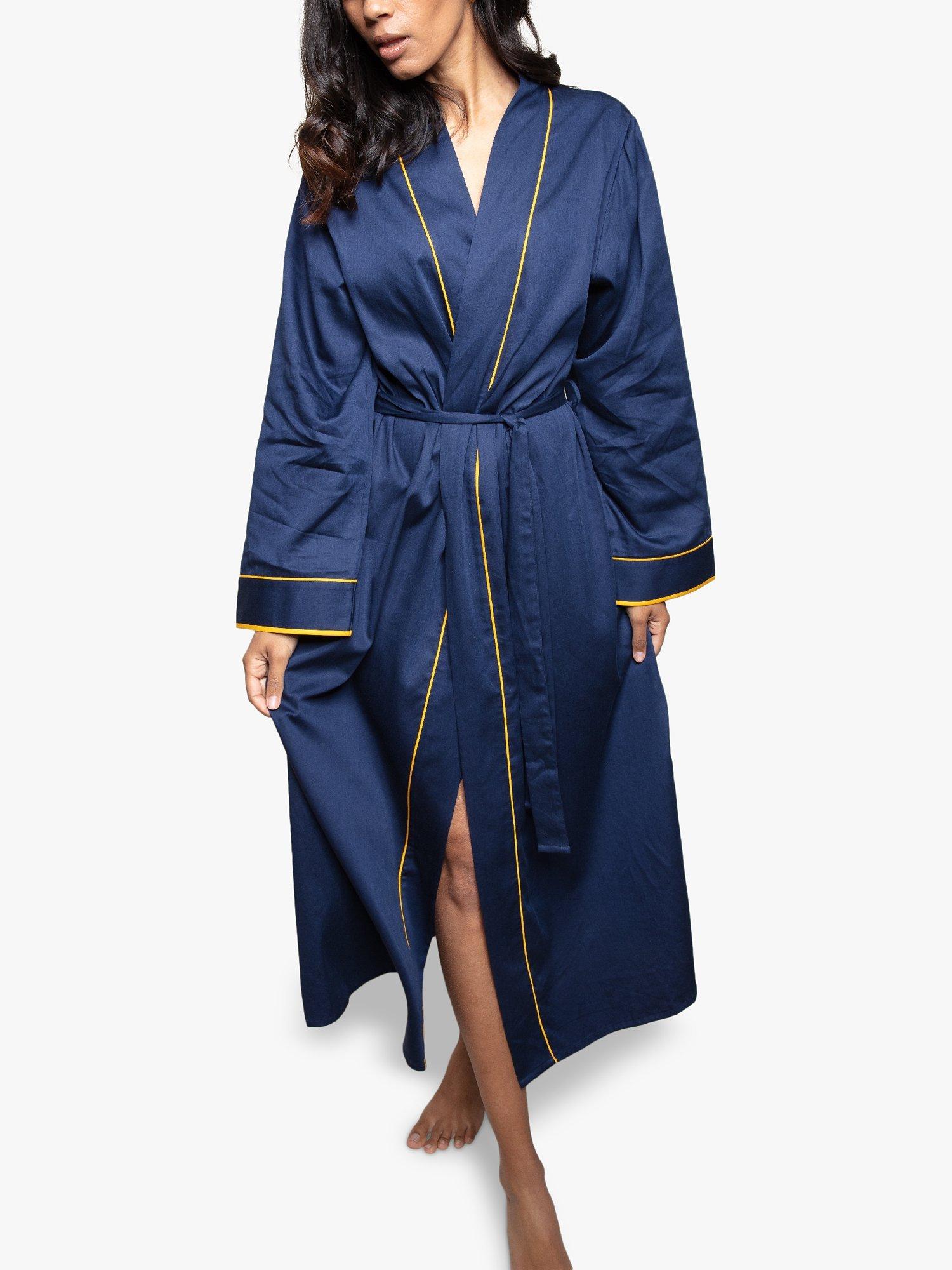Product image 1 of 3, which shows Fable & Eve Chelsea Long Dressing Gown, Denim Blue, 8