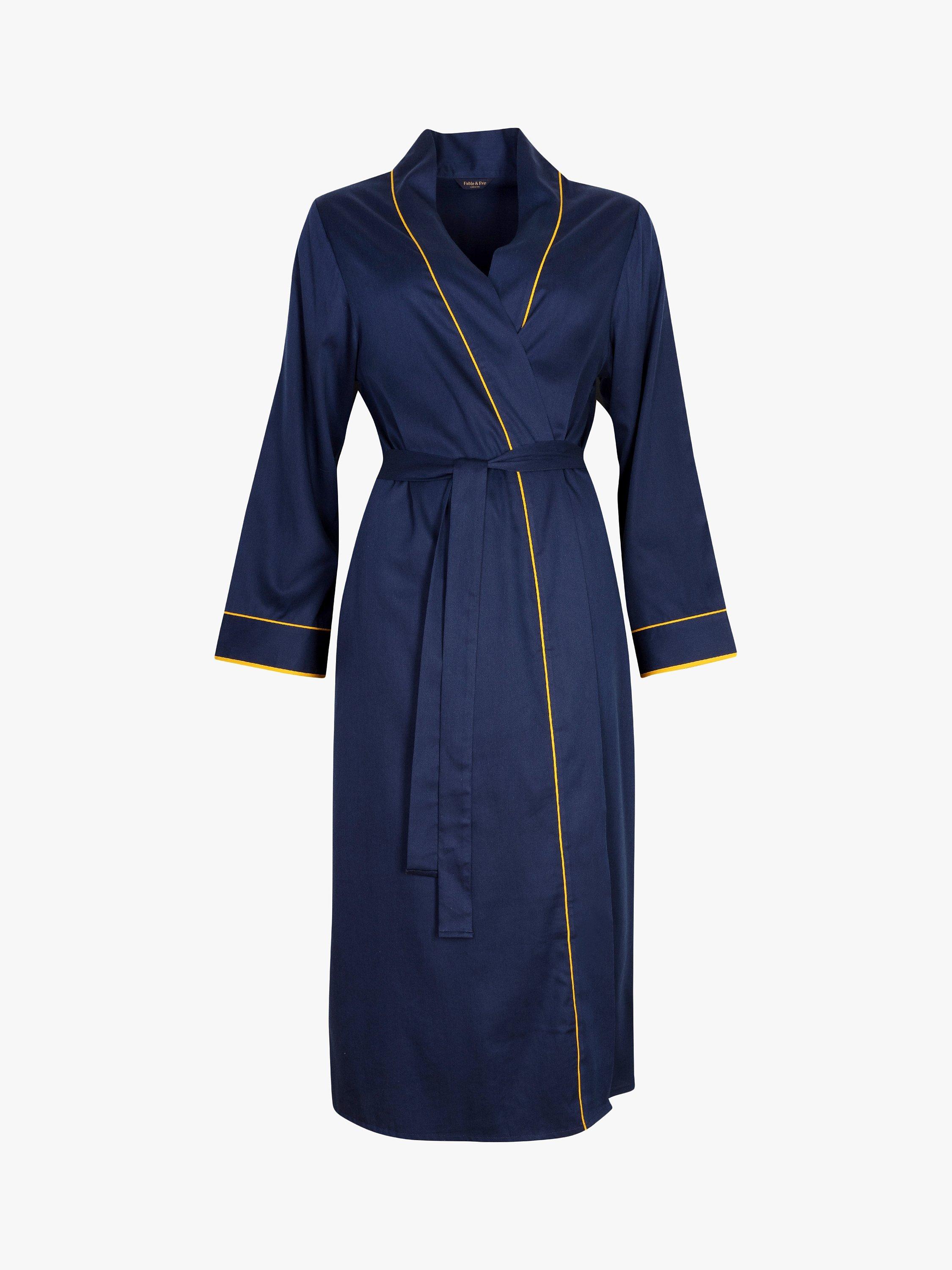Product image 3 of 3, which shows Fable & Eve Chelsea Long Dressing Gown, Denim Blue, 8