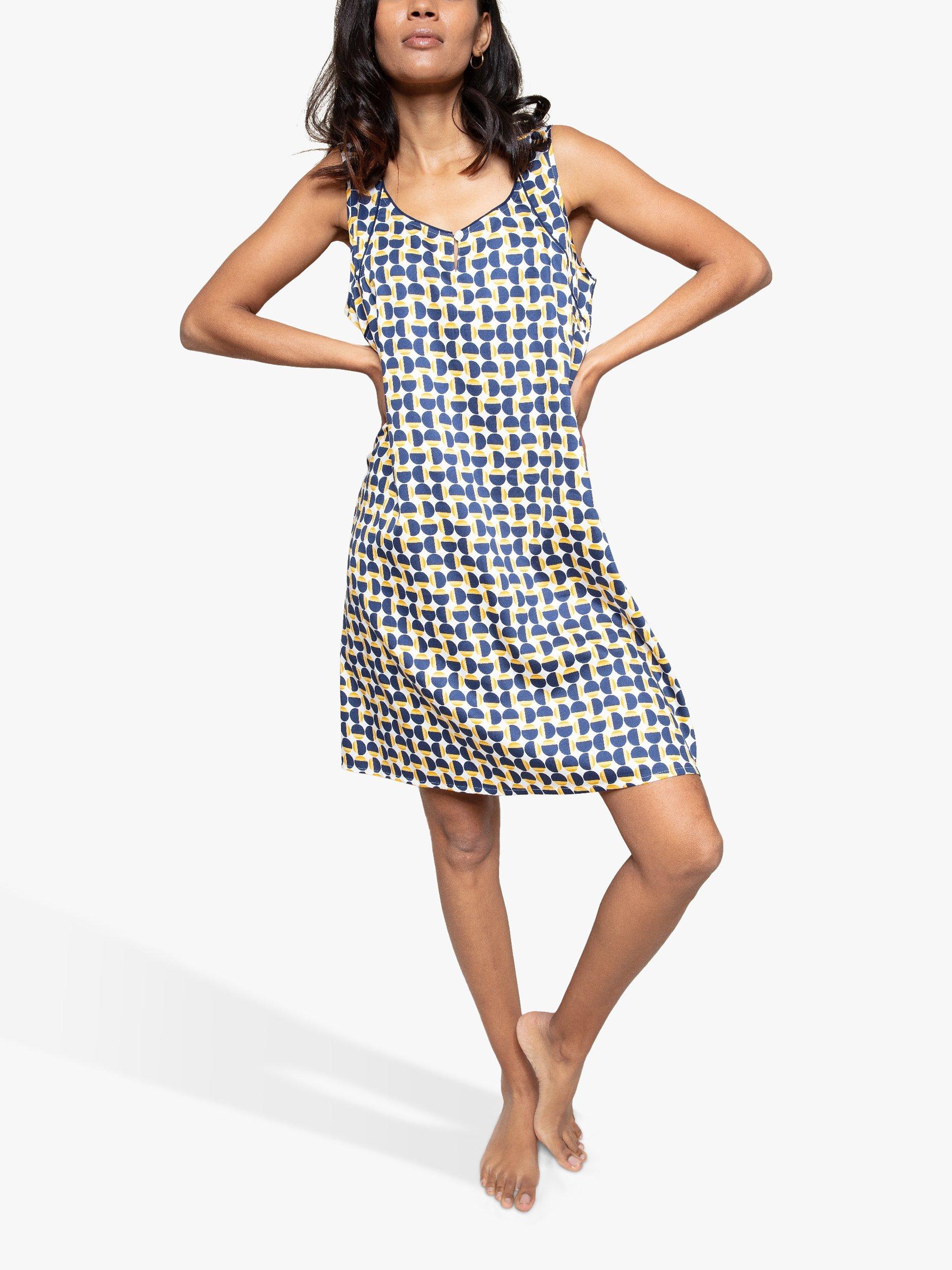 Product image 1 of 3, which shows Fable & Eve Chelsea Geometric Chemise, Blue/Multi, 8