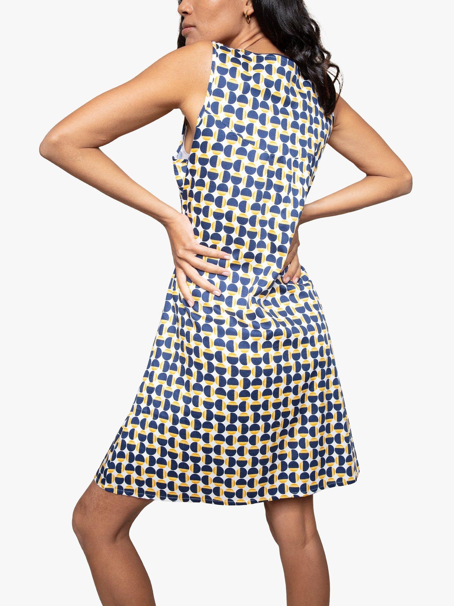 Product image 2 of 3, which shows Fable & Eve Chelsea Geometric Chemise, Blue/Multi, 8