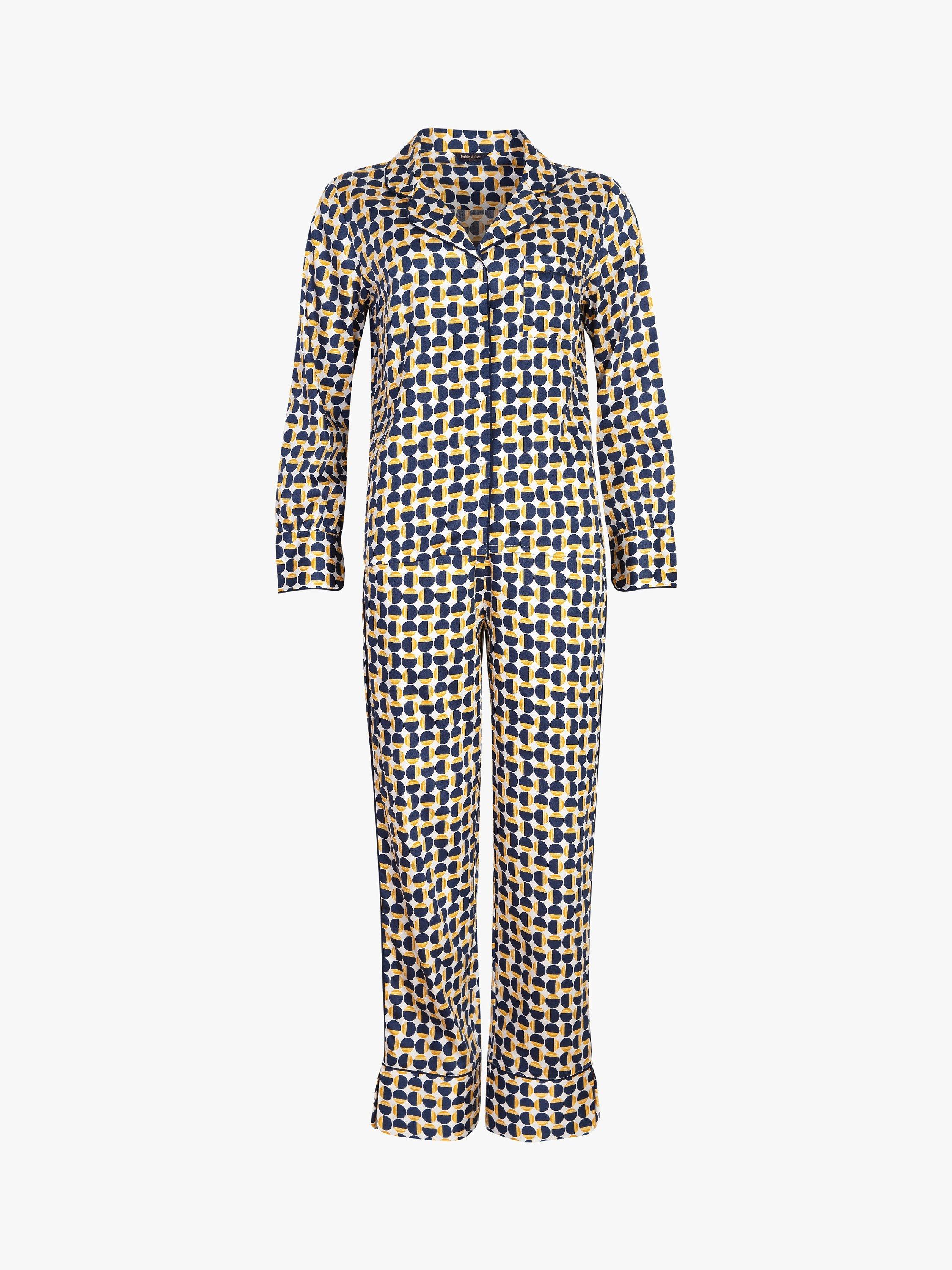 Product image 3 of 3, which shows Fable & Eve Chelsea Geometric Pyjama Set, Blue/Multi, 8