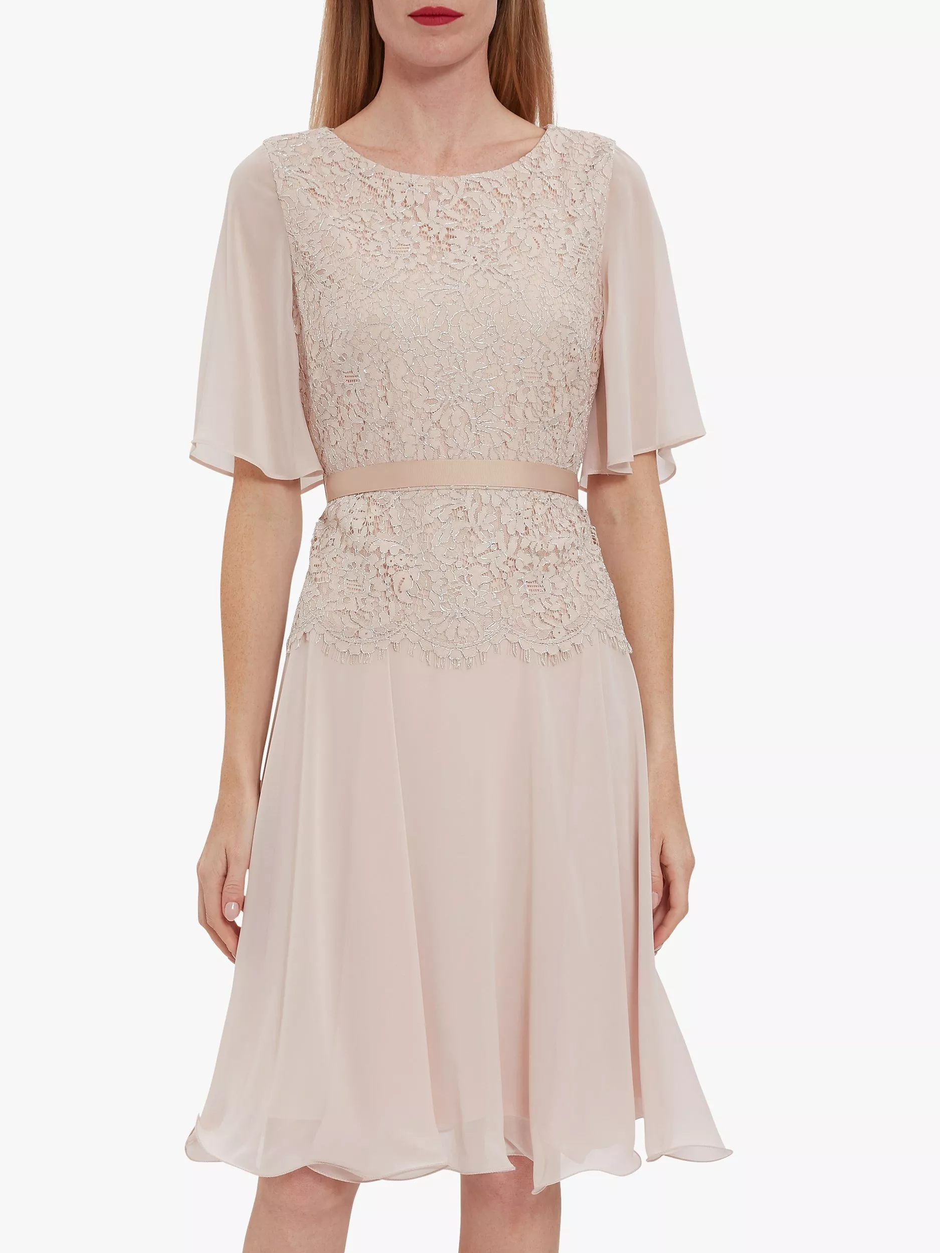 Gina Bacconi Frederica Lace Dress Antique Rose