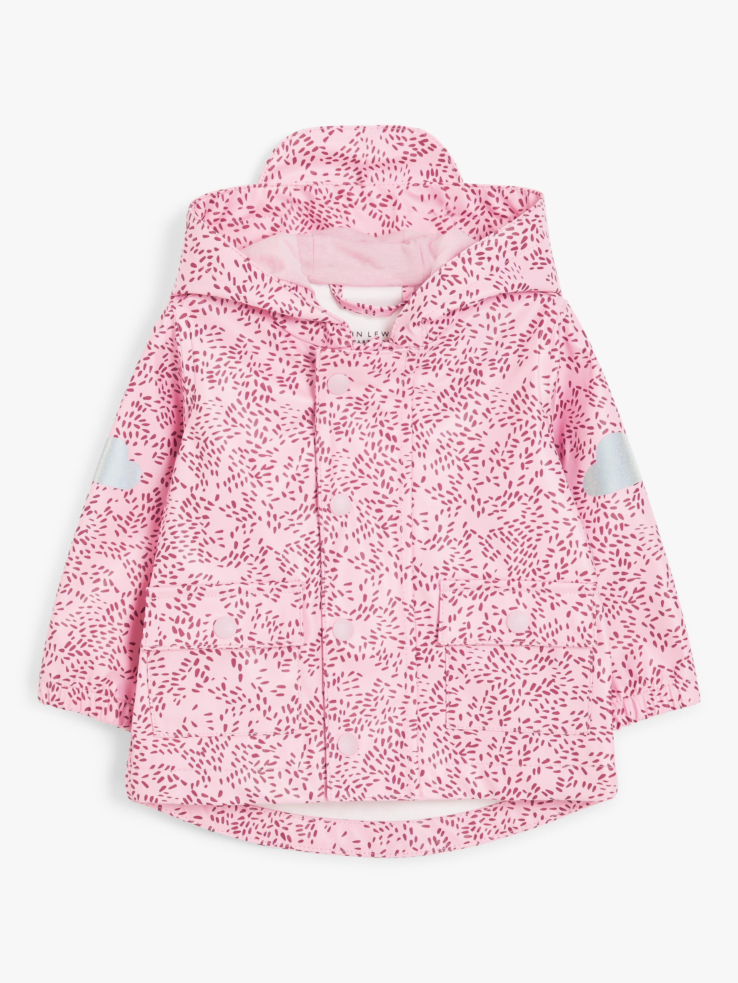 John Lewis Baby Dash Rainwear Coat, Pink