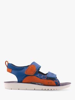Start-Rite Kids' Beach Ball Leather Sandals, Blue/Orange, Blue