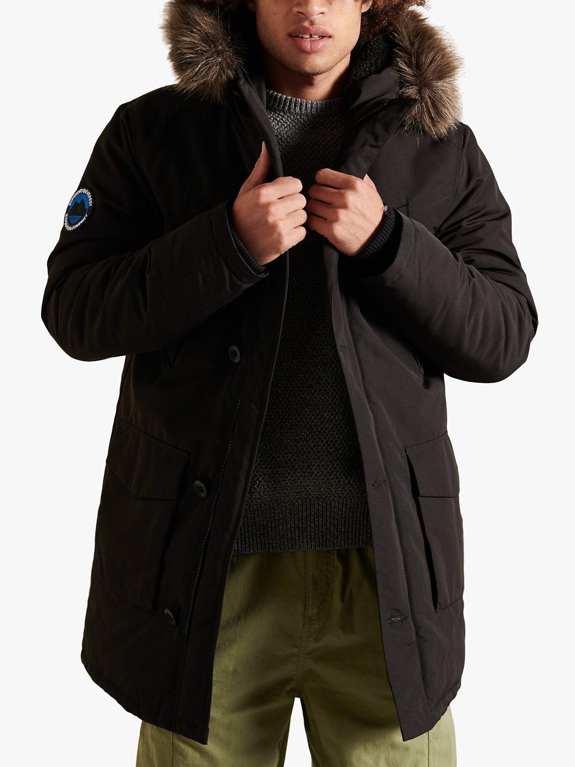 Superdry Everest Parka Jacket, Jet Black