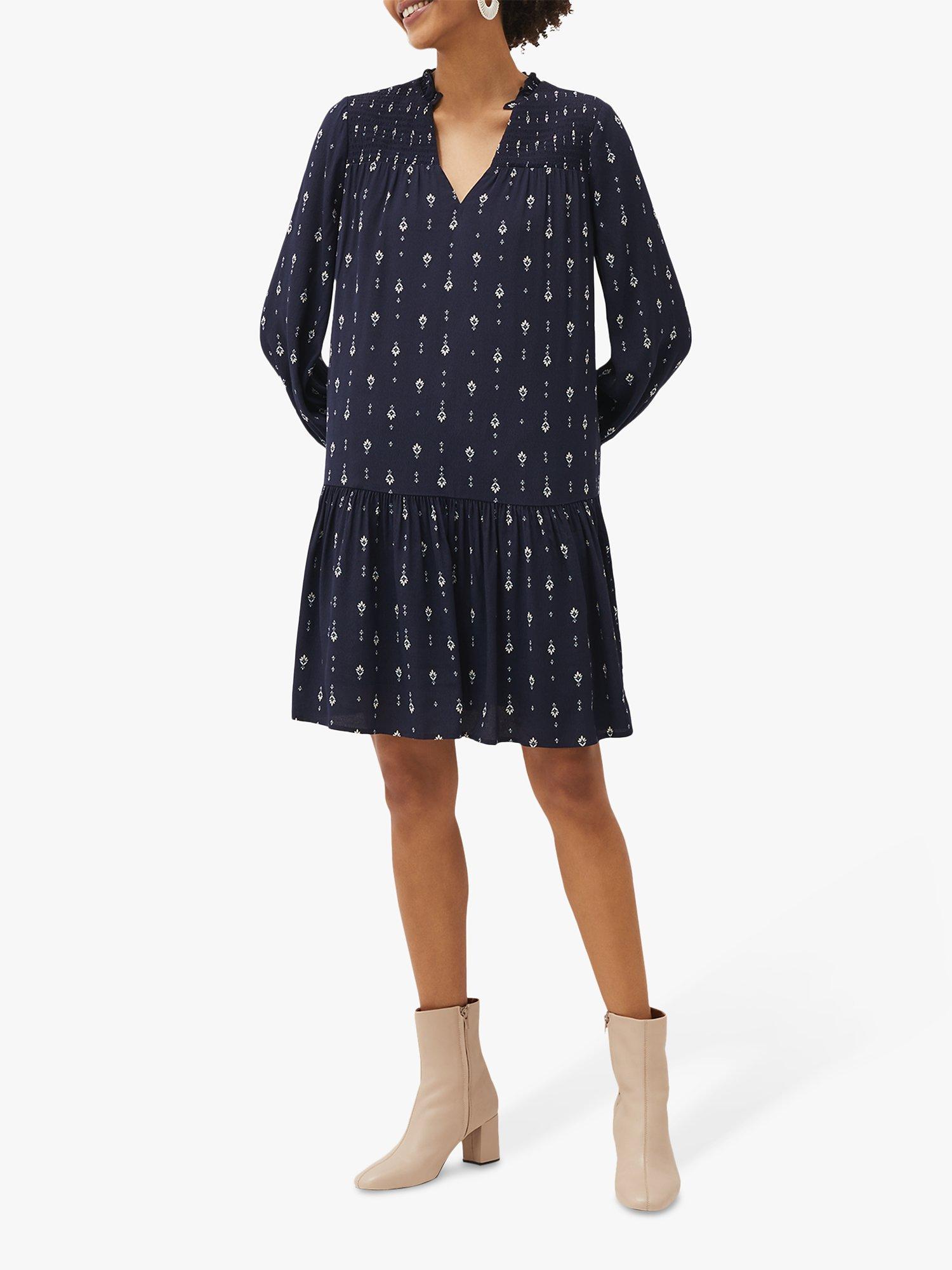 Phase Eight Magda Geometric Mini Dress, Navy