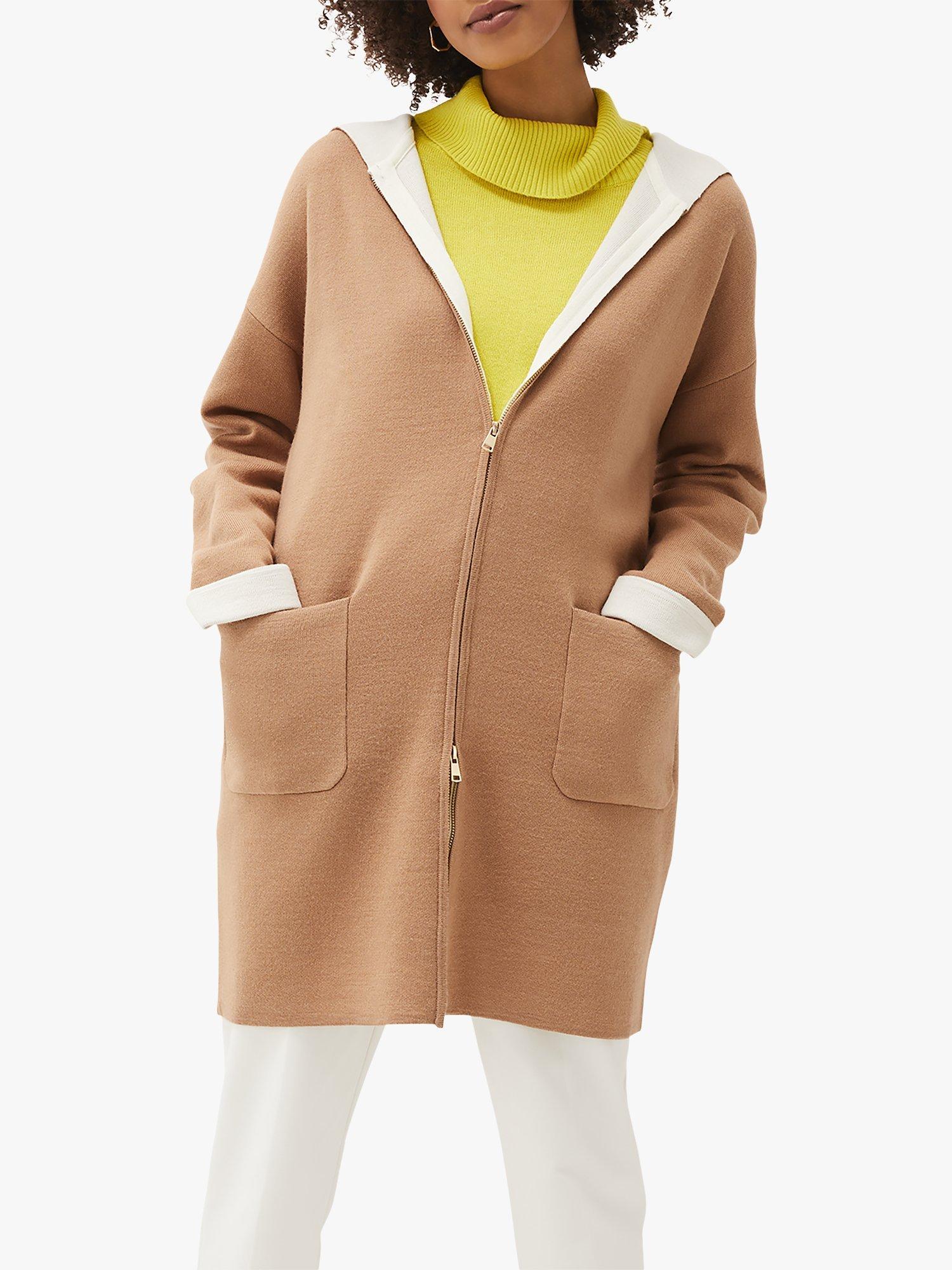 Phase Eight Jane Double Faced Knit Jacket, Camel/Ivory