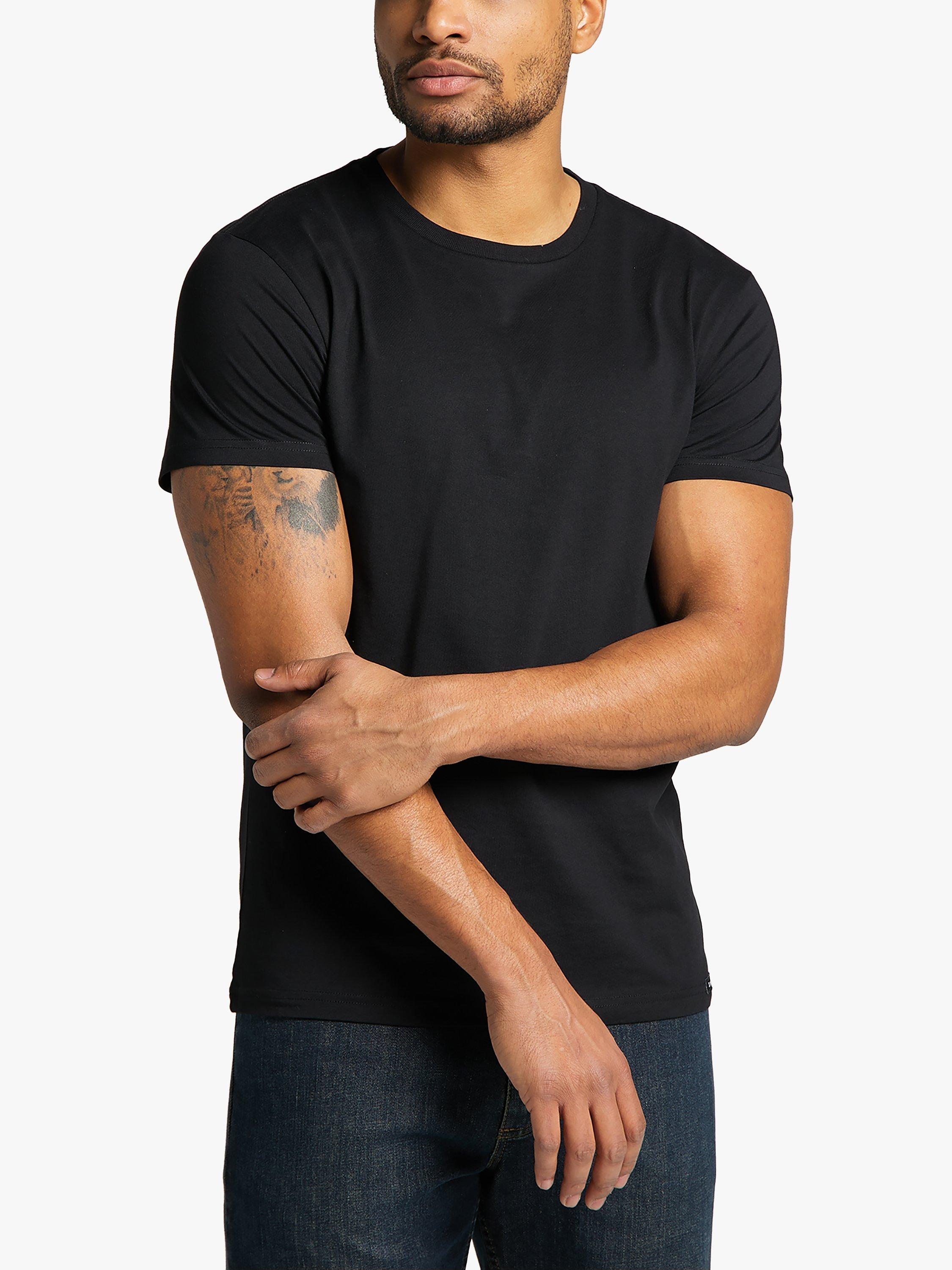 Product image 1 of 7, which shows Lee Regular Fit Cotton T-Shirt, Pack of 2, Black/White, S