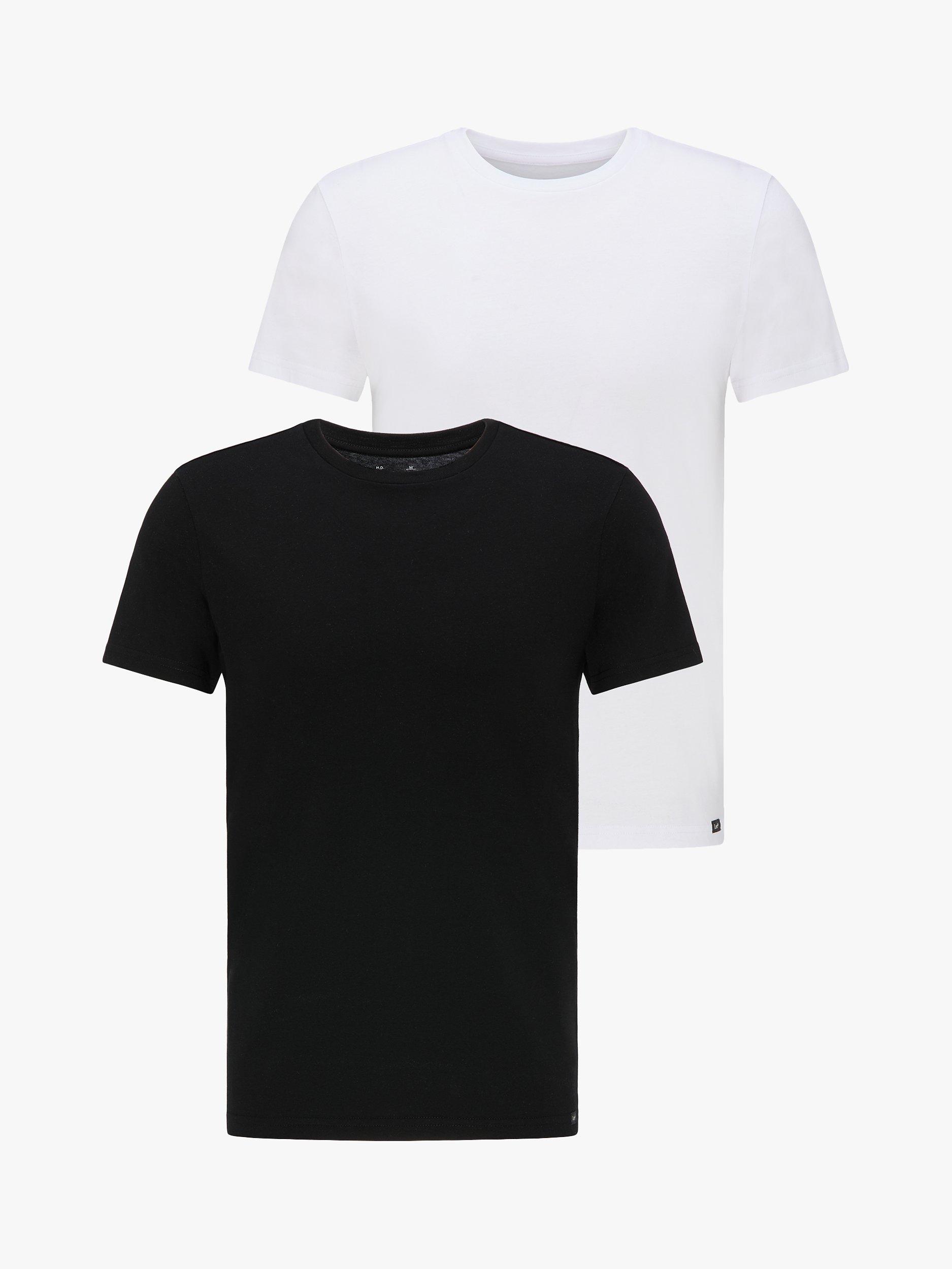 Product image 4 of 7, which shows Lee Regular Fit Cotton T-Shirt, Pack of 2, Black/White, S