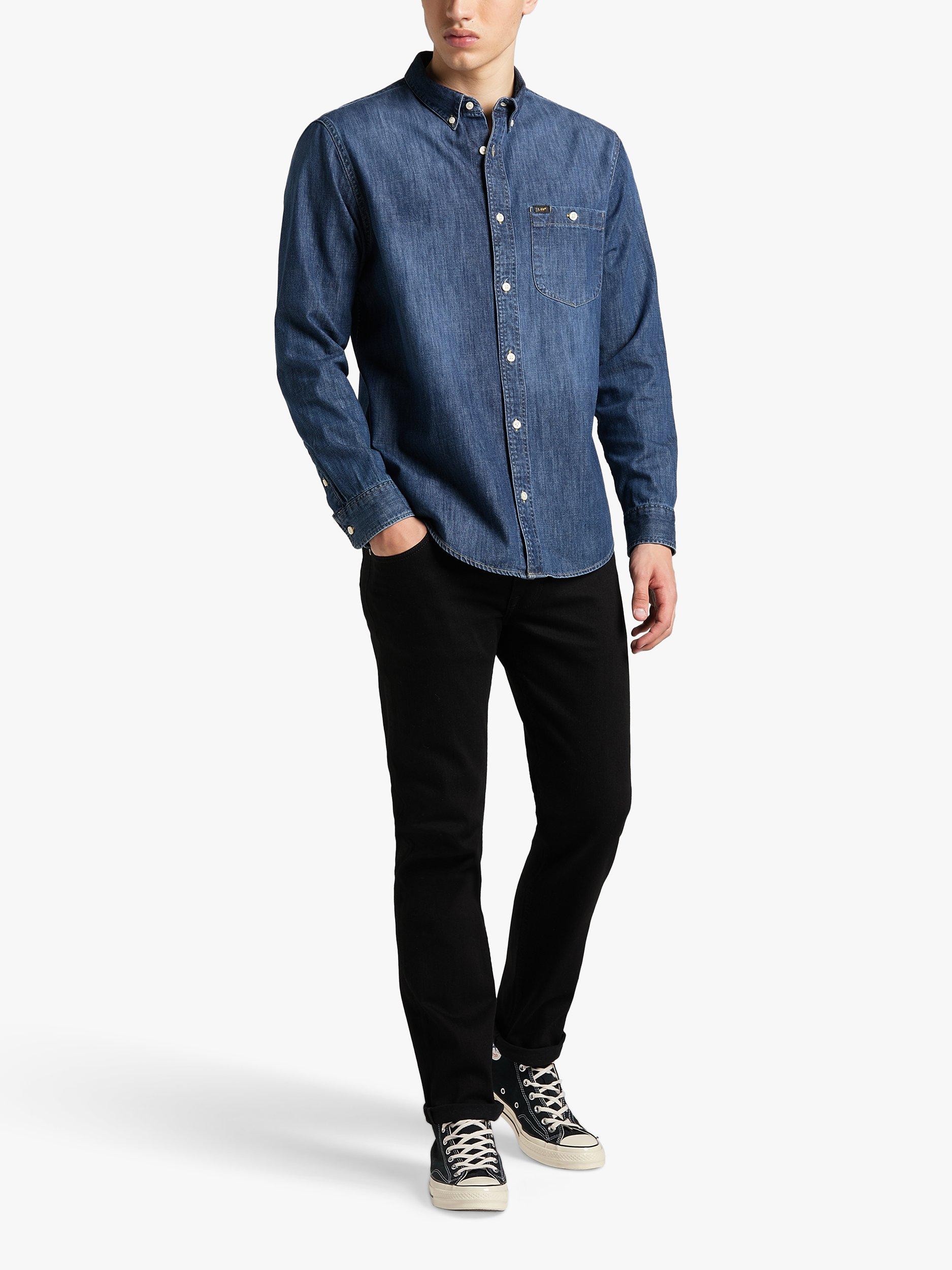 Product image 3 of 5, which shows Lee Rider Slim Fit Denim Jeans, Clean Black, 30S