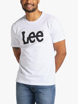 Lee Regular Fit Cotton Large Logo T-Shirt, White, White