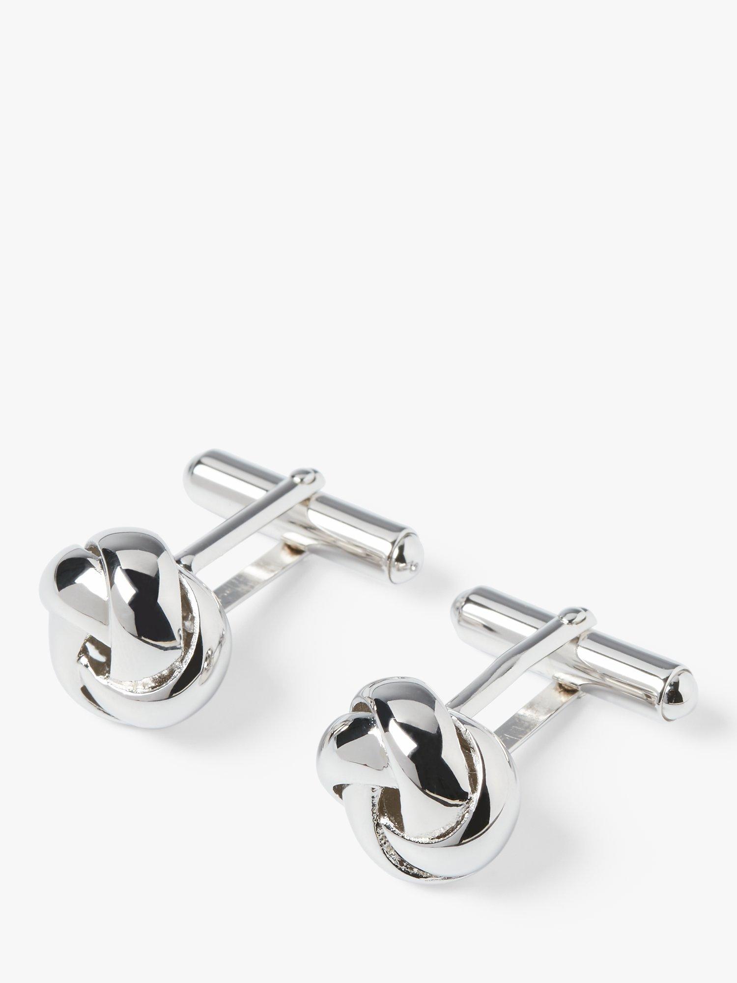 Product image 1 of 5, which shows Simon Carter Silver Knot Cufflinks, Silver