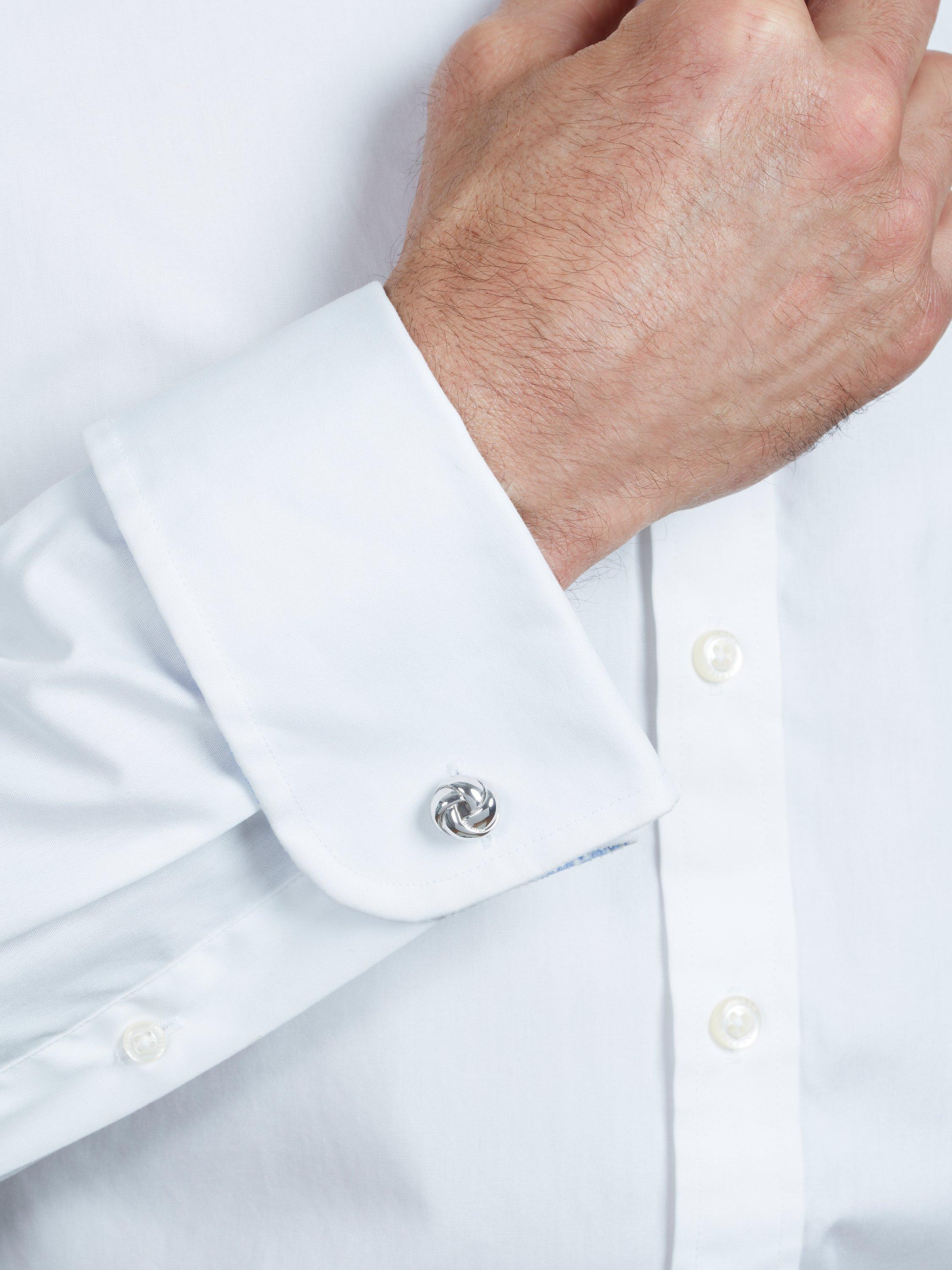 Product image 2 of 5, which shows Simon Carter Silver Knot Cufflinks, Silver