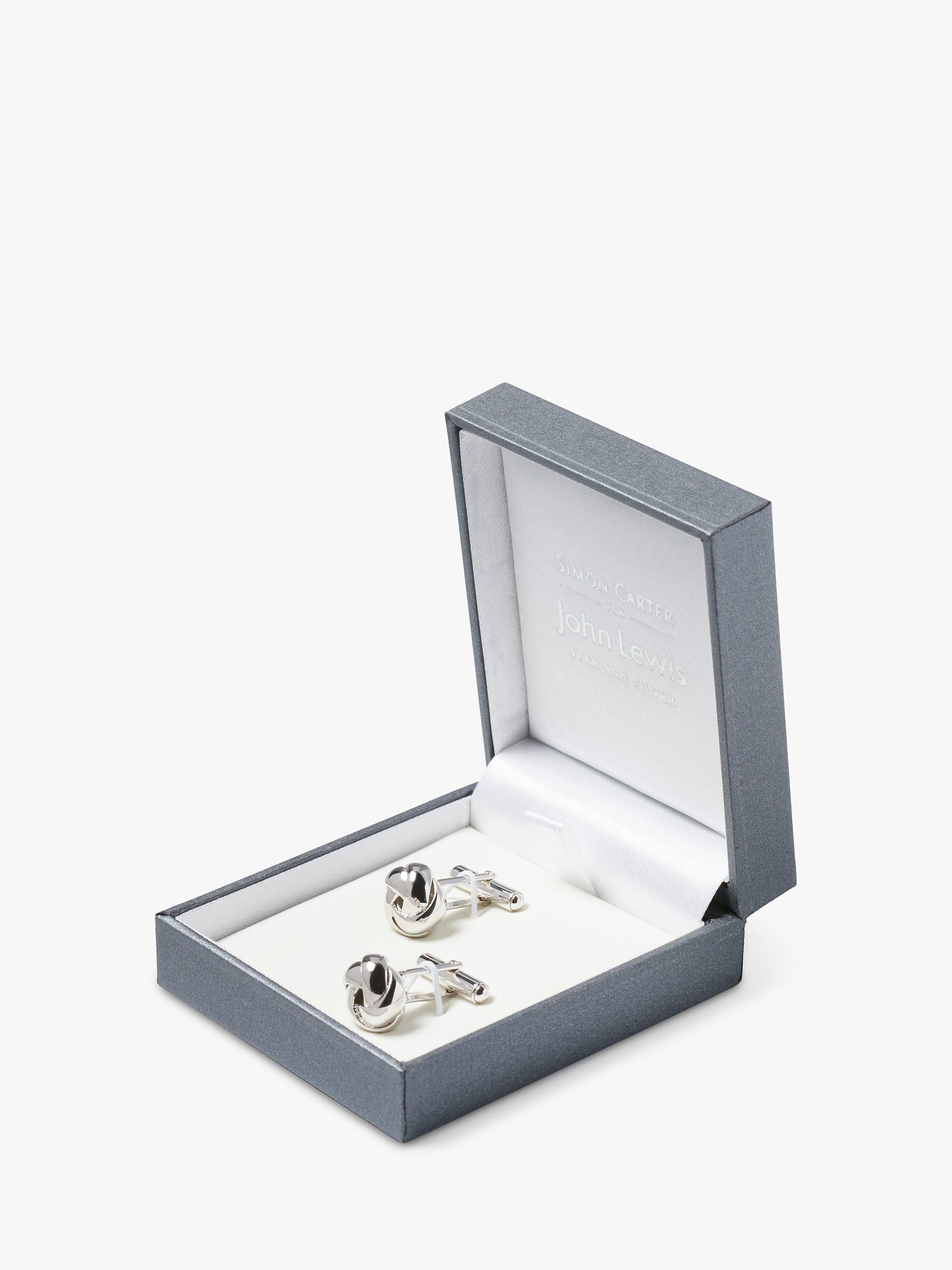 Product image 3 of 5, which shows Simon Carter Silver Knot Cufflinks, Silver