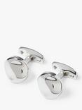 Simon Carter Organic Round Squiggle Circle Cufflinks, Silver