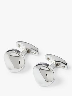 Simon Carter Organic Round Squiggle Circle Cufflinks, Silver, Silver