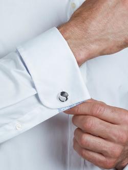 Simon Carter Organic Round Squiggle Circle Cufflinks, Silver - view 2, Silver