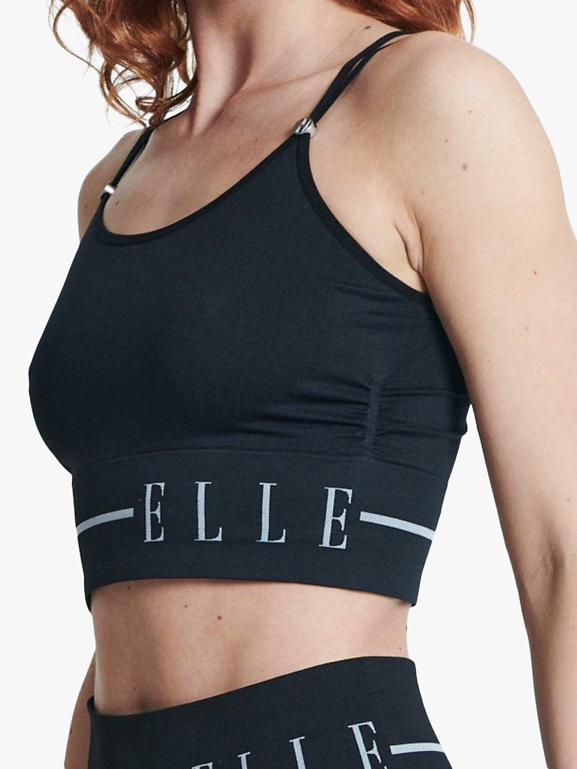 ELLE Headline Seamfree Lounge Longline Crop Top, Black