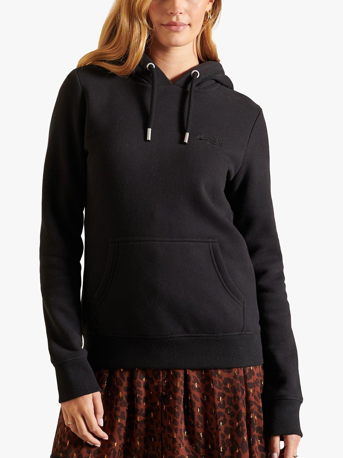 Superdry Vintage Embroidered Logo Hoodie, Black