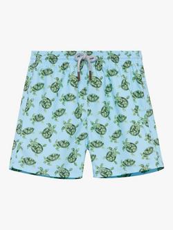 Trotters Kids' Turtle Swim Shorts, Blue, Blue