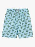 Trotters Turtle Swim Shorts, Blue/Turtle